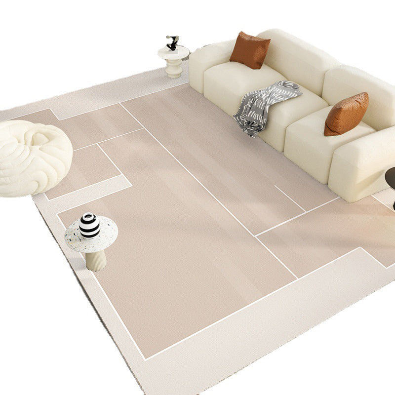 Casual Khaki Rug Polyester Color Piece Rug Washable Rug for Living Room