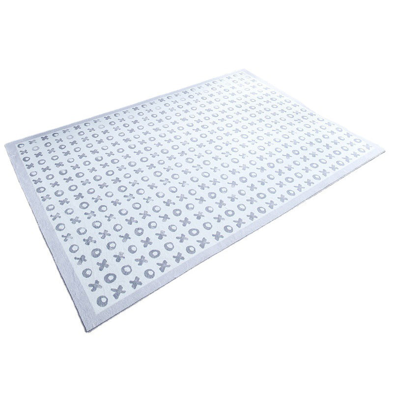 Light Grey Modern Rug Polyester Pattern Rug Tear Resistant Rug for Living Room