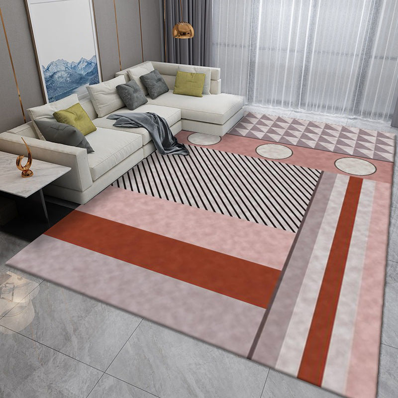 Gorgeous Grey Carpet Polyester Geometry Carpet Washable Carpet for Living Room
