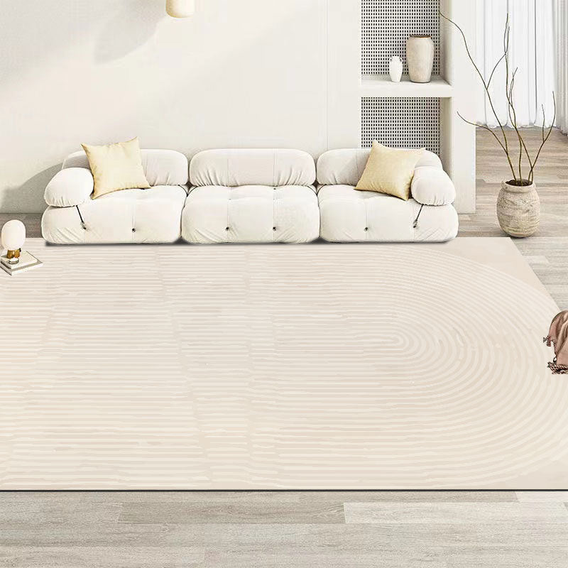 Simple Striped Rug Polyester Green Rug Tear Resistant Rug for Living Room