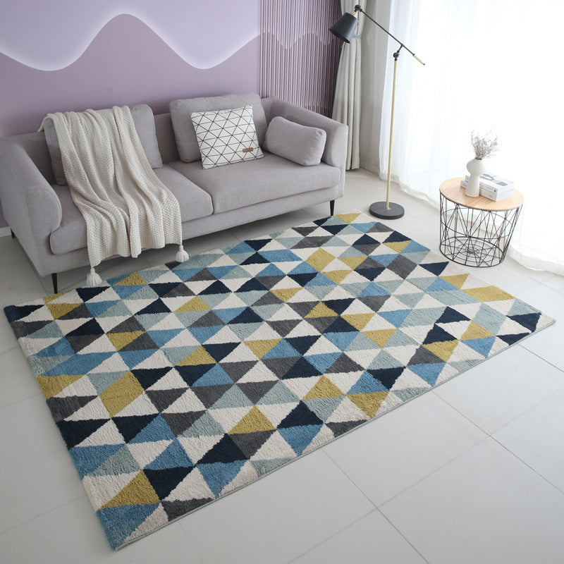 Grey Modern Carpet Polyester Striped Carpet Washable Carpet for Living Room