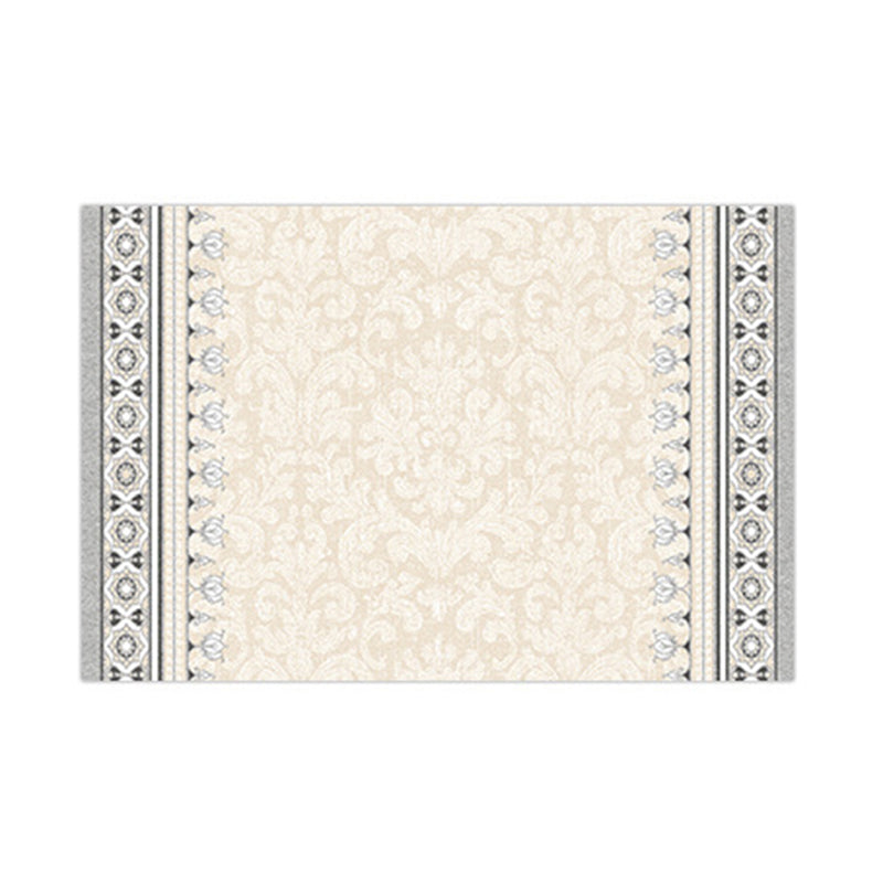 Beige Graphic Rug Polyester Modern Indoor Rug Washable Rug for Living Room
