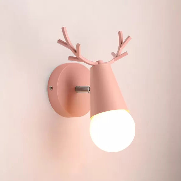 Luce di applique del cono in metallo con corna 1 lampadina per un letto di parete percorso nordico per letto