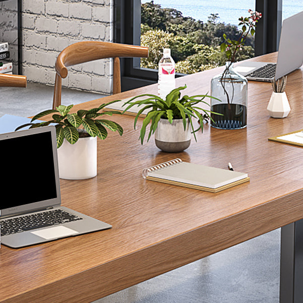 29.53" Tall Office Desk Solid Wood Rectangle Writing Desk with Sled Base