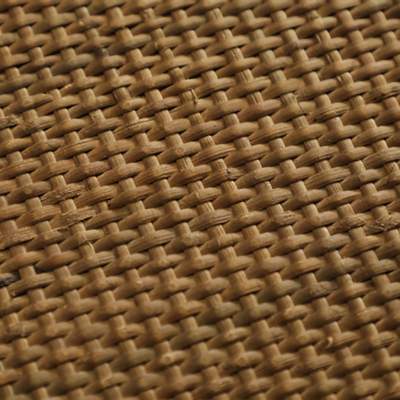 Modern Round Side Table 3 Legs End Table with Rattan Accents