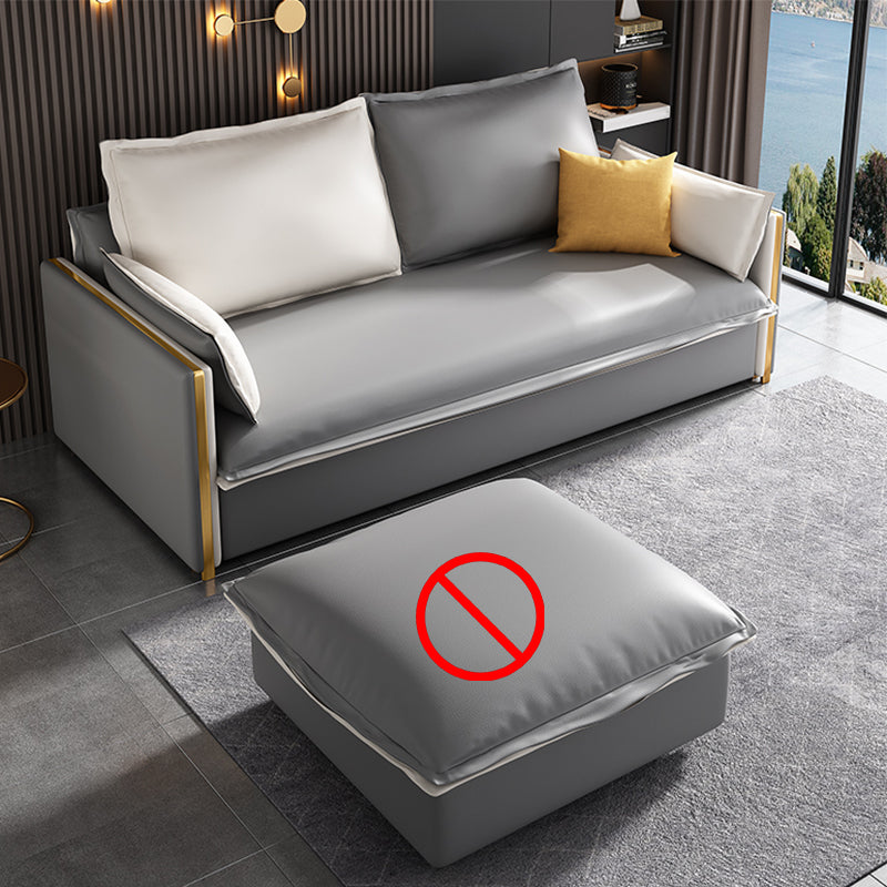 31" Wide Glam Futon Sofa Bed Gray Futon Sleeper Sofa with Storage