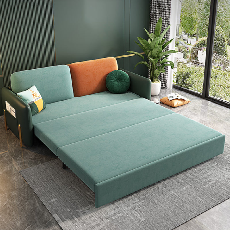 34" Wide Glam Futon Sofa Bed Green Futon Sleeper Sofa with Storage