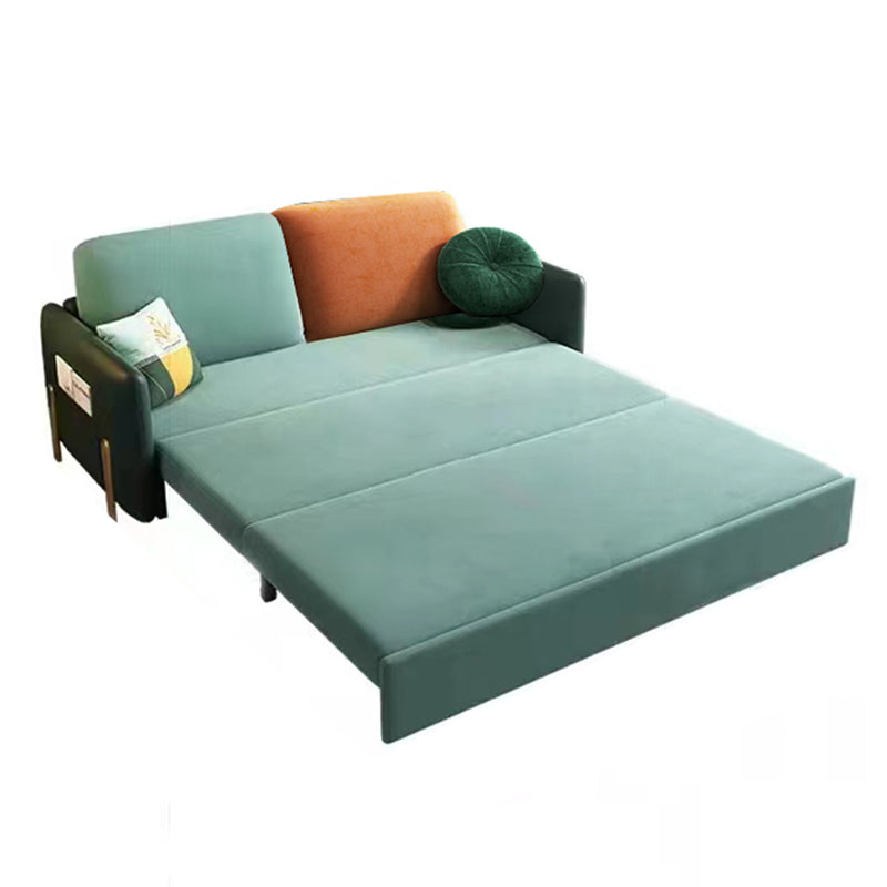 34" Wide Glam Futon Sofa Bed Green Futon Sleeper Sofa with Storage