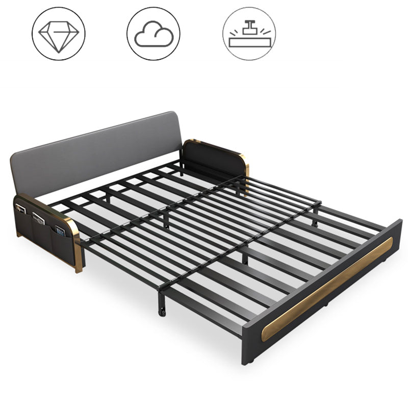 33" Wide Glam Futon Sofa Bed White Futon Sleeper Sofa with Storage