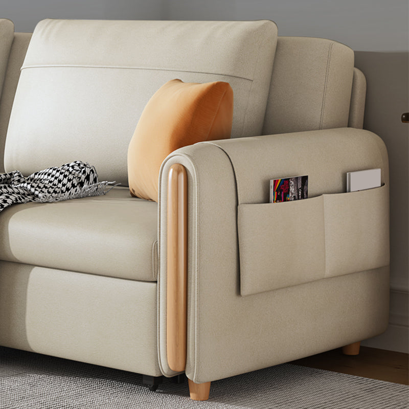 31" Wide Contemporary Futon Sofa Bed White Futon Sleeper Sofa with Storage