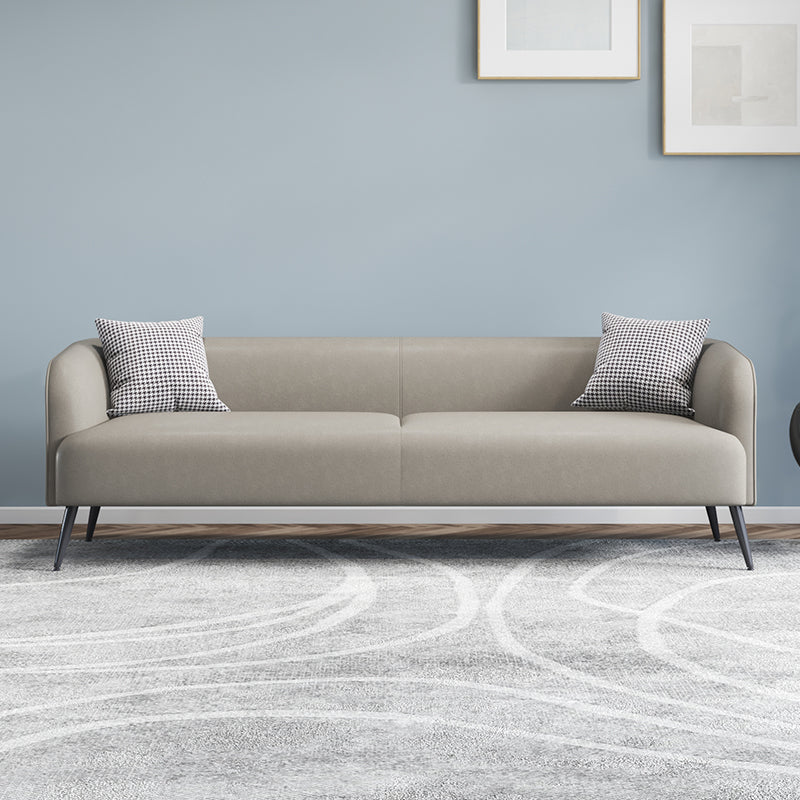 Stain Resistant Faux Leather Sofa Tuxedo Arm Sofa for Living Room