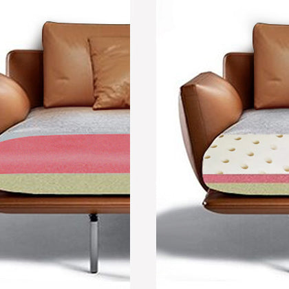 34"H Scandinavian Sectional Sofa Orange Sleeper Sectional with Pillows