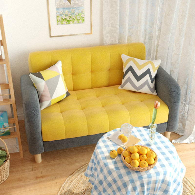 27.55" High Square Arm Sofa Chenille Sofa with Biscuit Back for Apartment