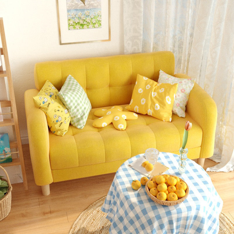 27.55" High Square Arm Sofa Chenille Sofa with Biscuit Back for Apartment