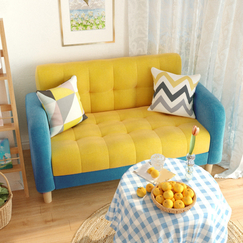 27.55" High Square Arm Sofa Chenille Sofa with Biscuit Back for Apartment