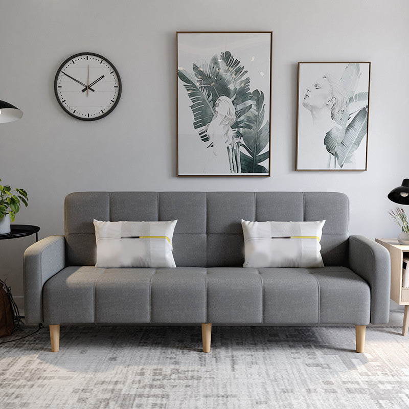 29.92" High Linen Sofa Stain Convertible Sofa with Biscuit Back