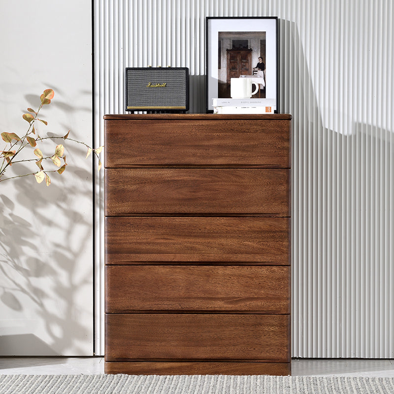 Mid-Century Modern Accent Chest with 5 Drawers Rectangle Chest