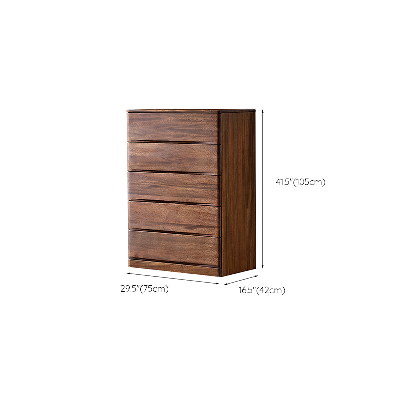 Mid-Century Modern Accent Chest with 5 Drawers Rectangle Chest