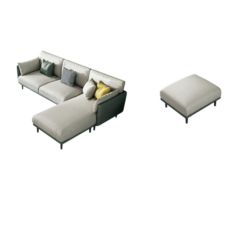 Contemporary Faux Leather Sofa with Pillows Back and Pillow Top Arm