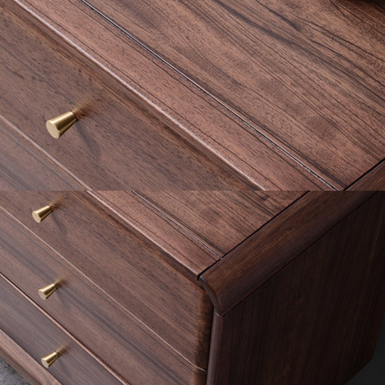 Mid-Century Modern Brown Accent Chest with 5 Drawers and Straight Legs