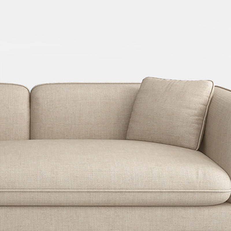 Scandinavian Linen Sofa with Tight Back and Tuxedo Arm for Apartment