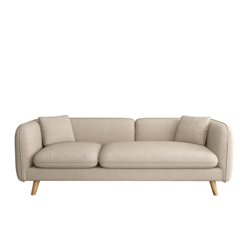 Scandinavian Linen Sofa with Tight Back and Tuxedo Arm for Apartment