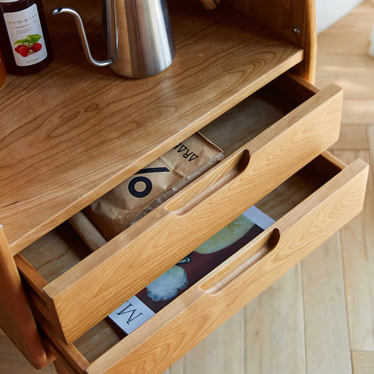 Water Resistant Storage Cabinet Solid Wood Glass Paned Cabinet