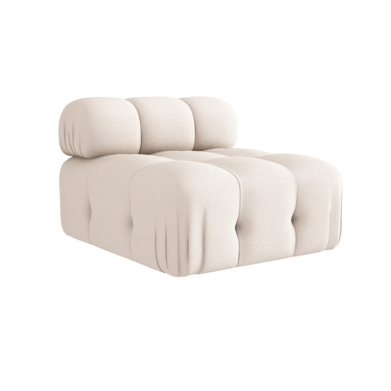 35" Wide Scandinavian Sectional Sofa White Fabric Sleeper Sectional