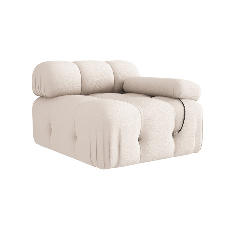 35" Wide Scandinavian Sectional Sofa White Fabric Sleeper Sectional