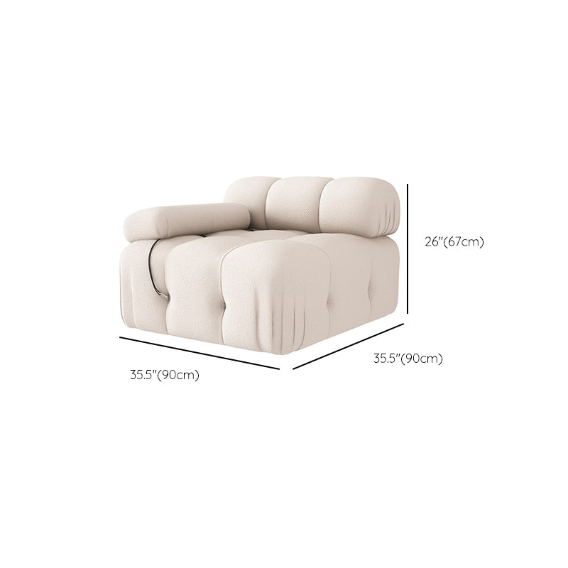 35" Wide Scandinavian Sectional Sofa White Fabric Sleeper Sectional