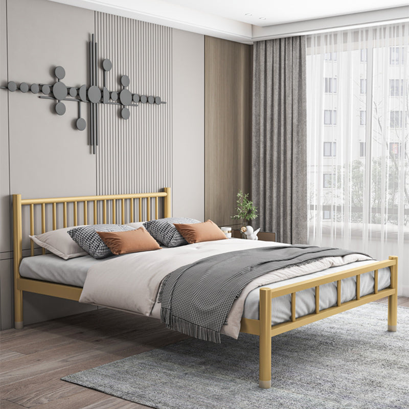 Metal Contemporary Standard Bed with Metal Legs Bed Frame with Headboard