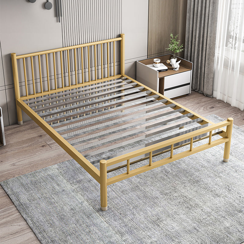 Metal Contemporary Standard Bed with Metal Legs Bed Frame with Headboard