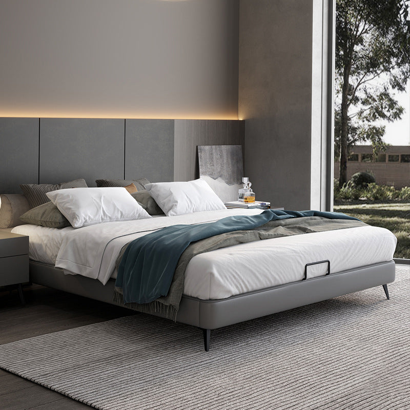 Modern Bed Frame Mattress Included Standard Bed with Custom Gold Legs