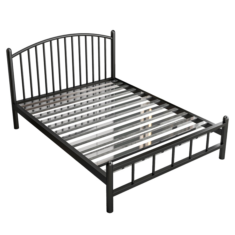 Metal Glam Slat Bed with Headboard Standard Bed with Metal Legs