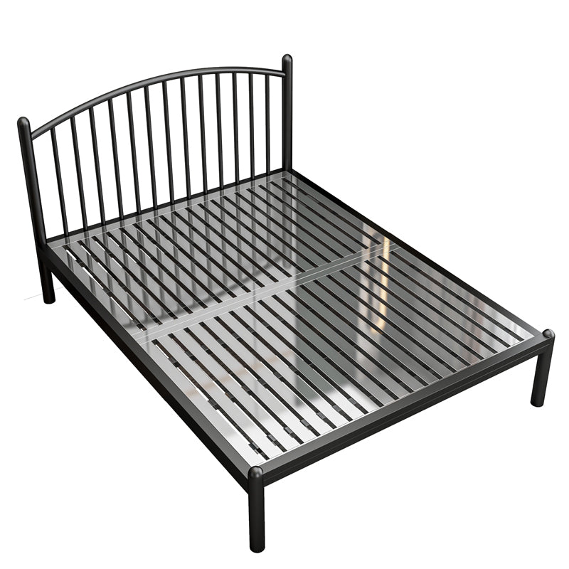 Metal Glam Slat Bed with Headboard Standard Bed with Metal Legs