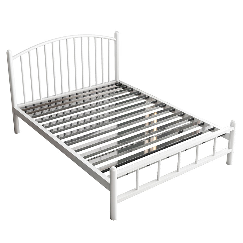Metal Glam Slat Bed with Headboard Standard Bed with Metal Legs