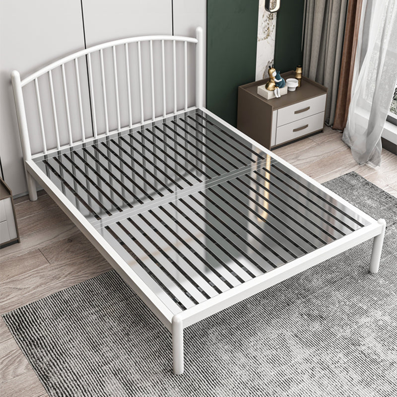Metal Glam Slat Bed with Headboard Standard Bed with Metal Legs