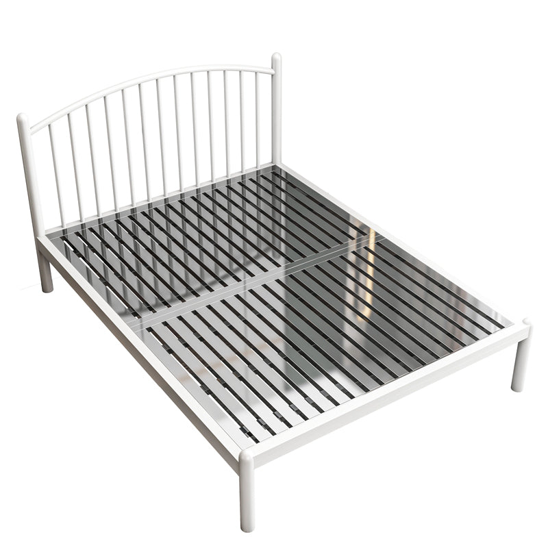 Metal Glam Slat Bed with Headboard Standard Bed with Metal Legs