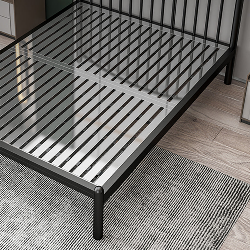 Metal Glam Slat Bed with Headboard Standard Bed with Metal Legs