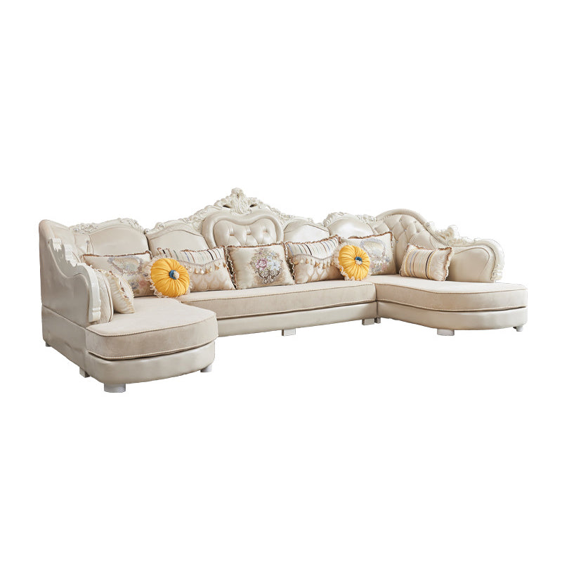 78" Wide French Country Sectional Sofa Leather Sleeper Sectional