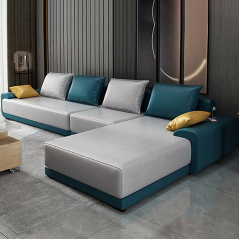 Contemporary Style Seating Pillows Recessed Arm Living Room Stationary Sofa