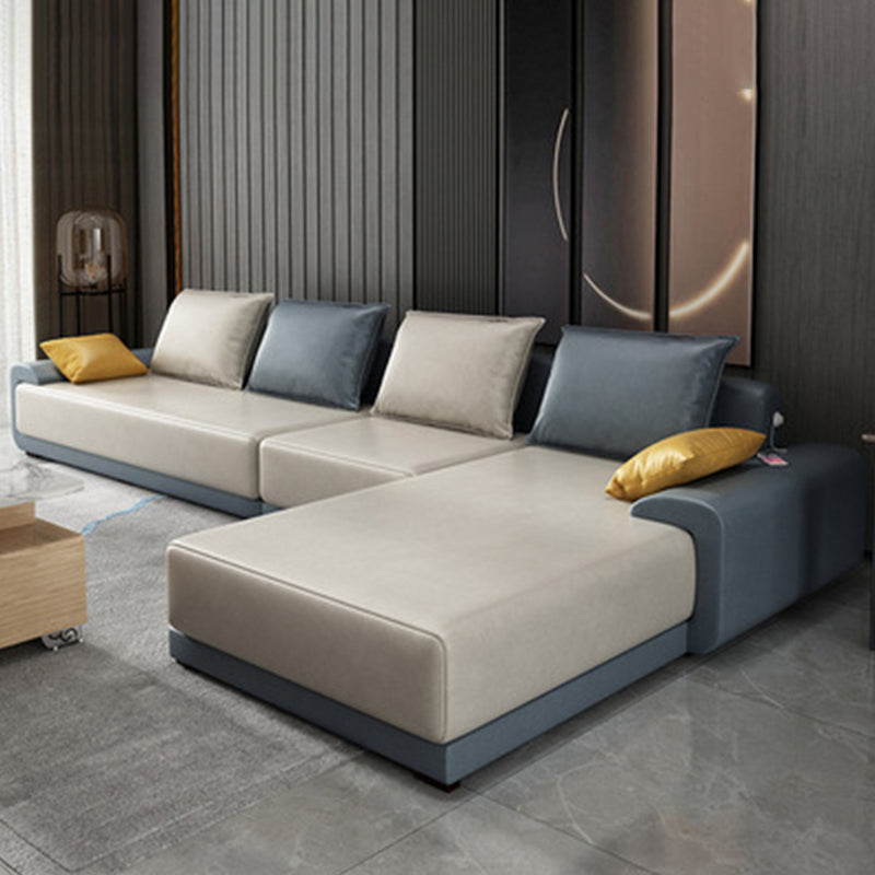 Contemporary Style Seating Pillows Recessed Arm Living Room Stationary Sofa