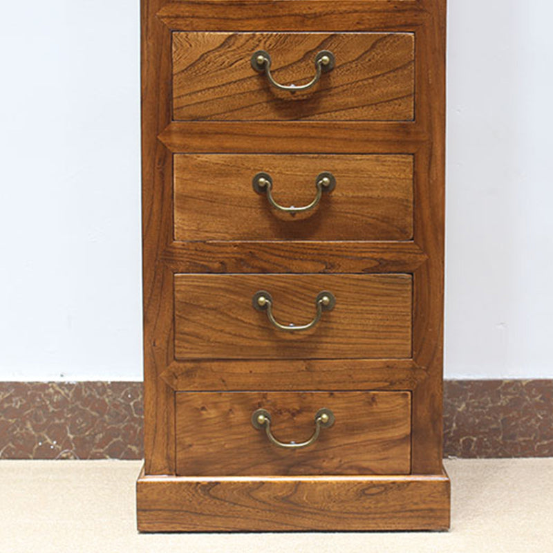 74.8" Tall 4 -drawer Accent Cabinet Solid Wood Glass Paned Chest