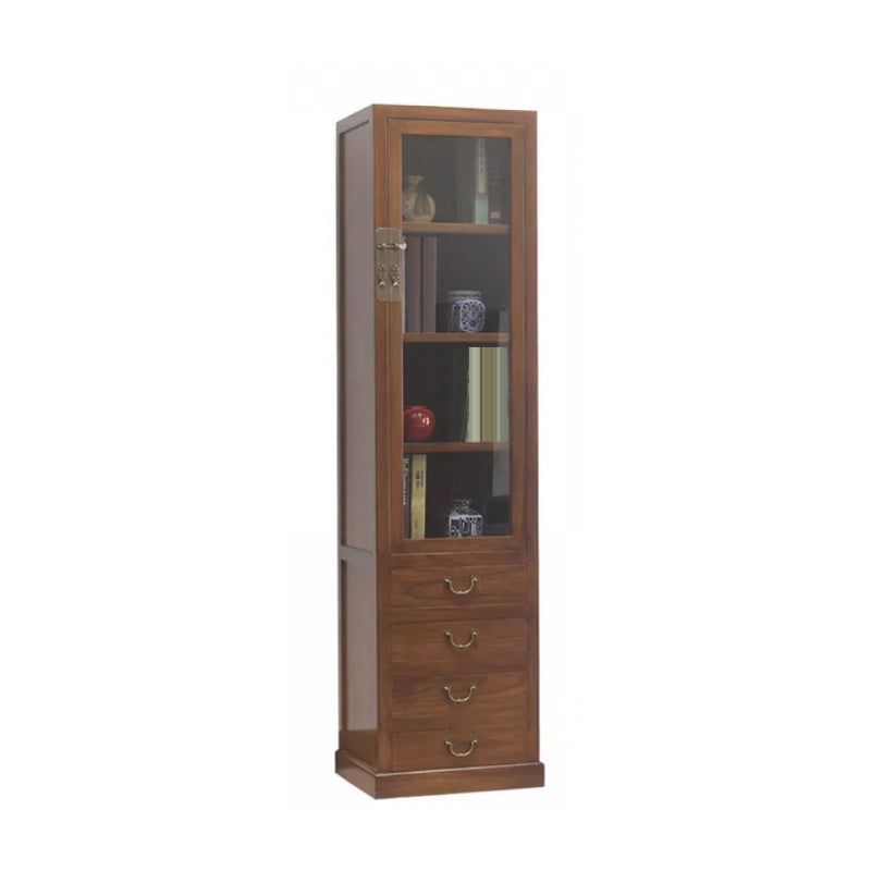 74.8" Tall 4 -drawer Accent Cabinet Solid Wood Glass Paned Chest