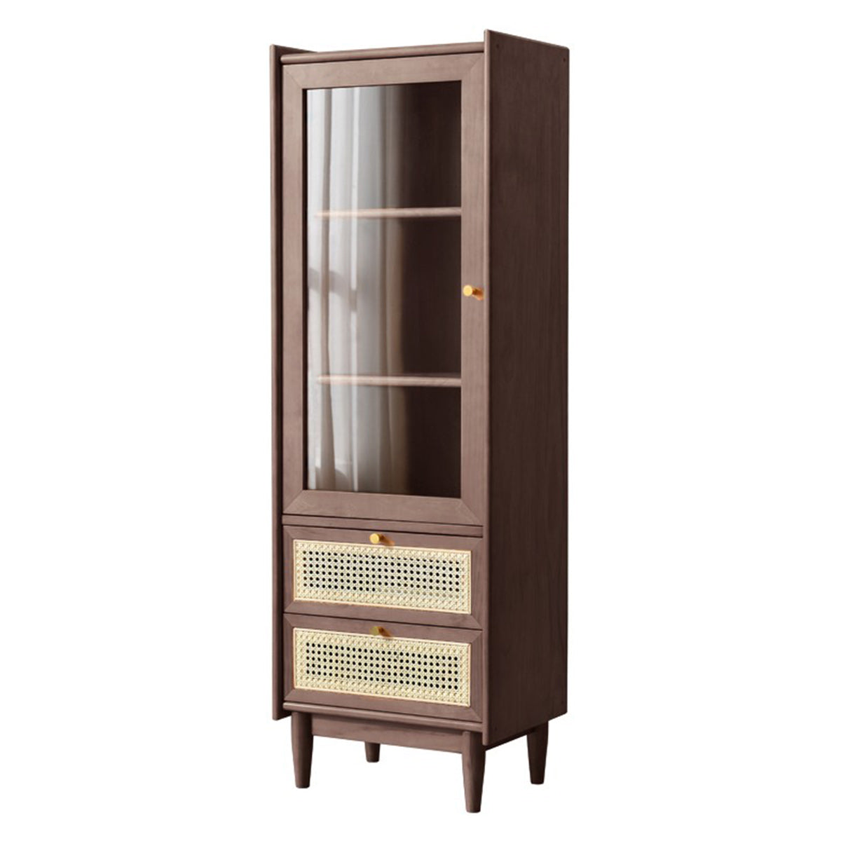 Stain Resistant Storage Cabinet Glass Paned Standard Cabinet