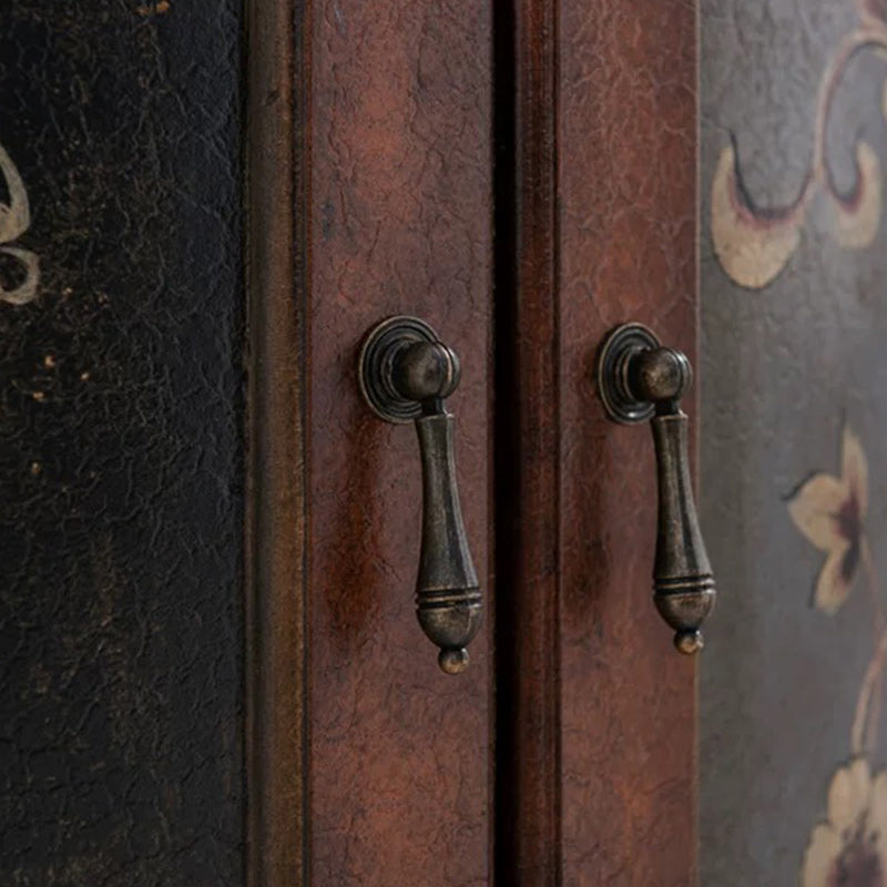 70.9" Tall Distressed Wood Corner Cabinet 1 - Drawers and 2 - Door Chest
