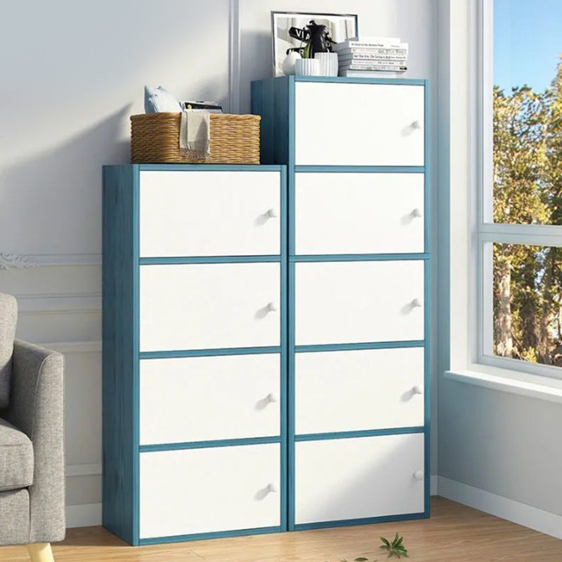 Contemporary Simple Rectangular Wood Cabinet with Doors and Drawers
