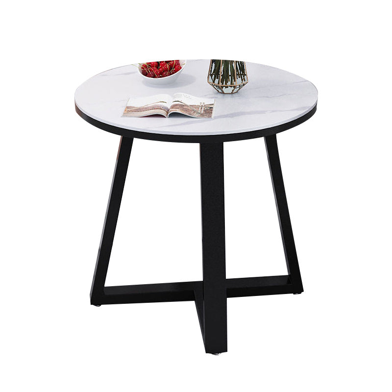 Glam Slate Coffee Table Rectangle Coffee Cocktail Table with Cross Legs