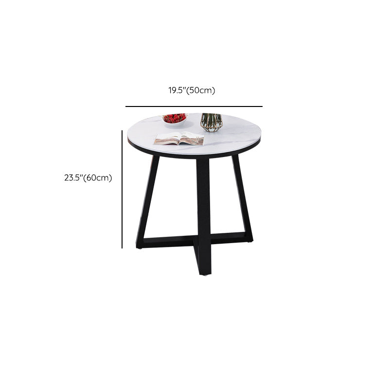 Glam Slate Coffee Table Rectangle Coffee Cocktail Table with Cross Legs