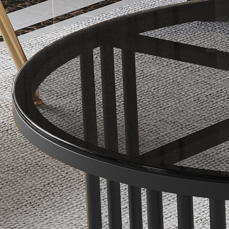 Modern Round End Table Living Room No Distressing Side Table with Drawers
